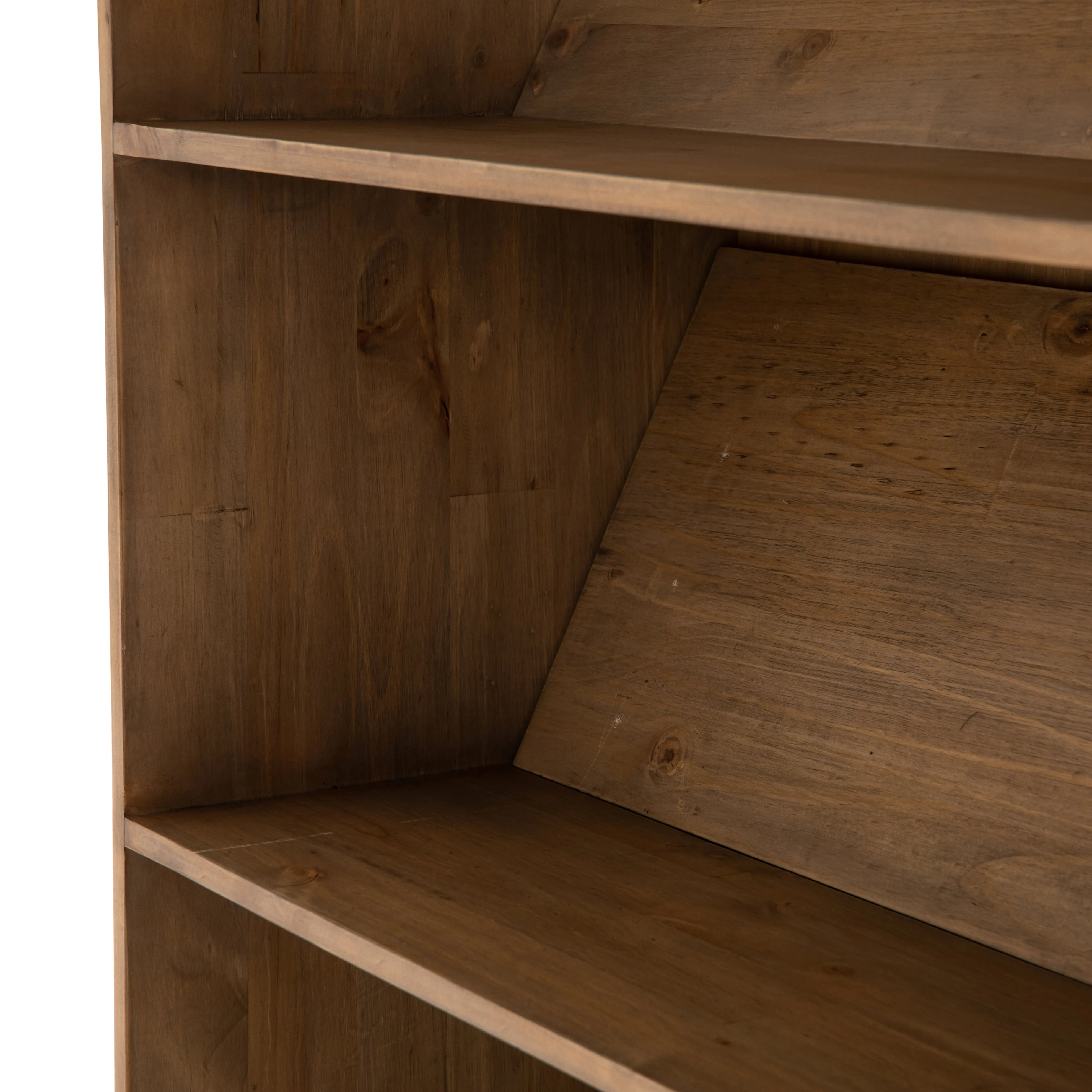 Bane Double Bookshelf with Ladder - Smoked Pine