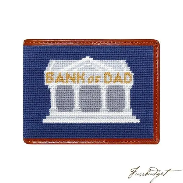 Bank of Dad Needlepoint Bi-Fold Wallet Final Sale