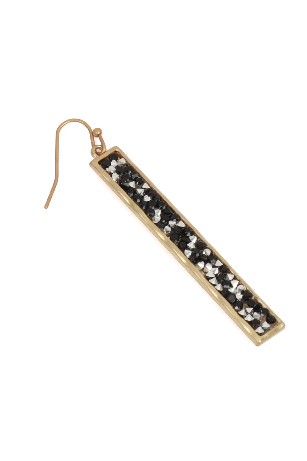 BAR GLITTER FACETED DANGLE HOOK EARRINGS