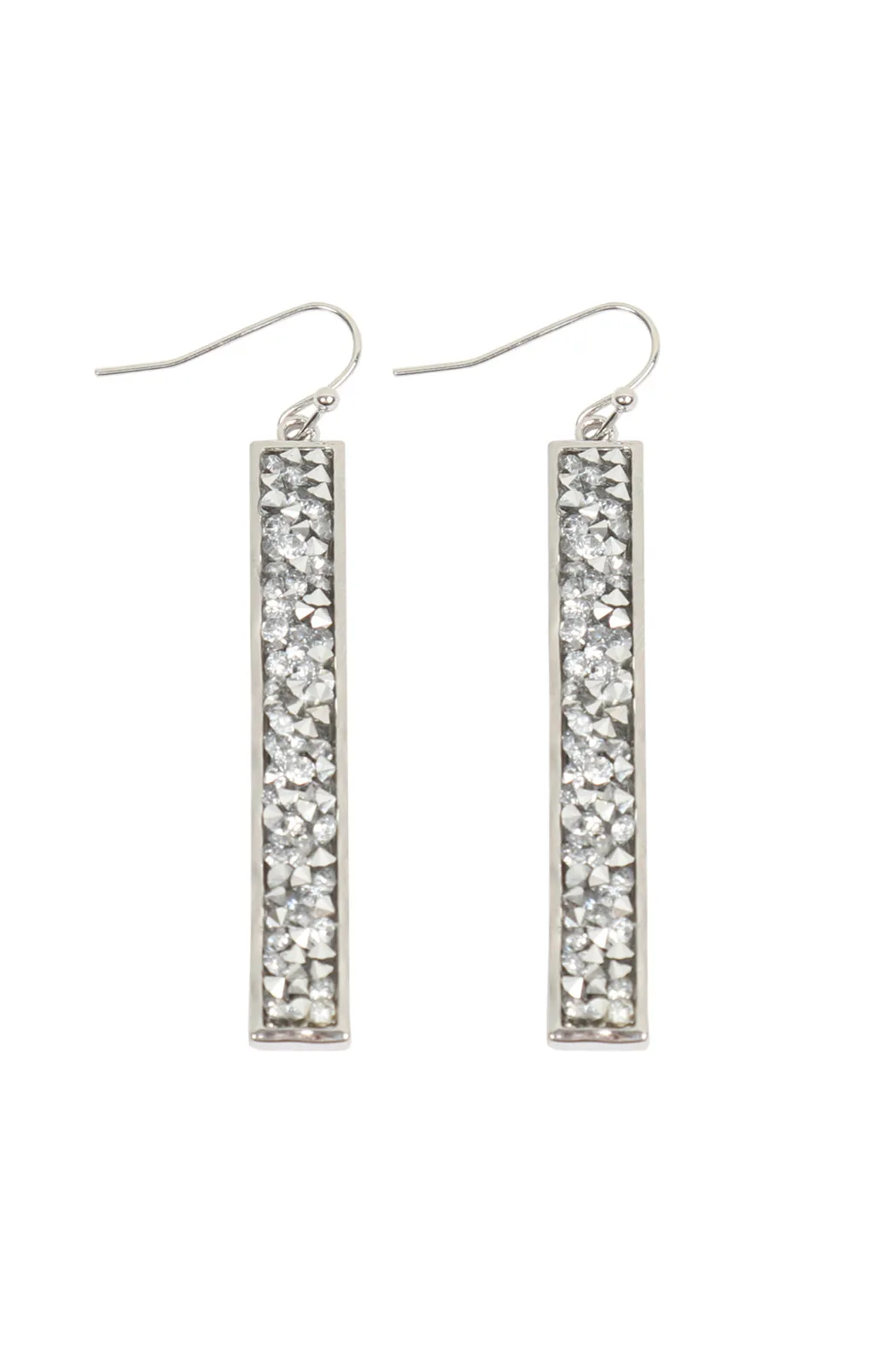 BAR GLITTER FACETED DANGLE HOOK EARRINGS