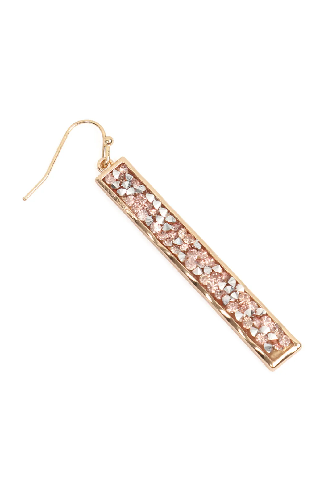 BAR GLITTER FACETED DANGLE HOOK EARRINGS