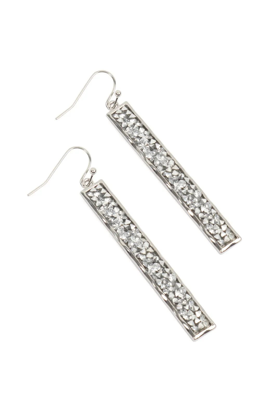 BAR GLITTER FACETED DANGLE HOOK EARRINGS