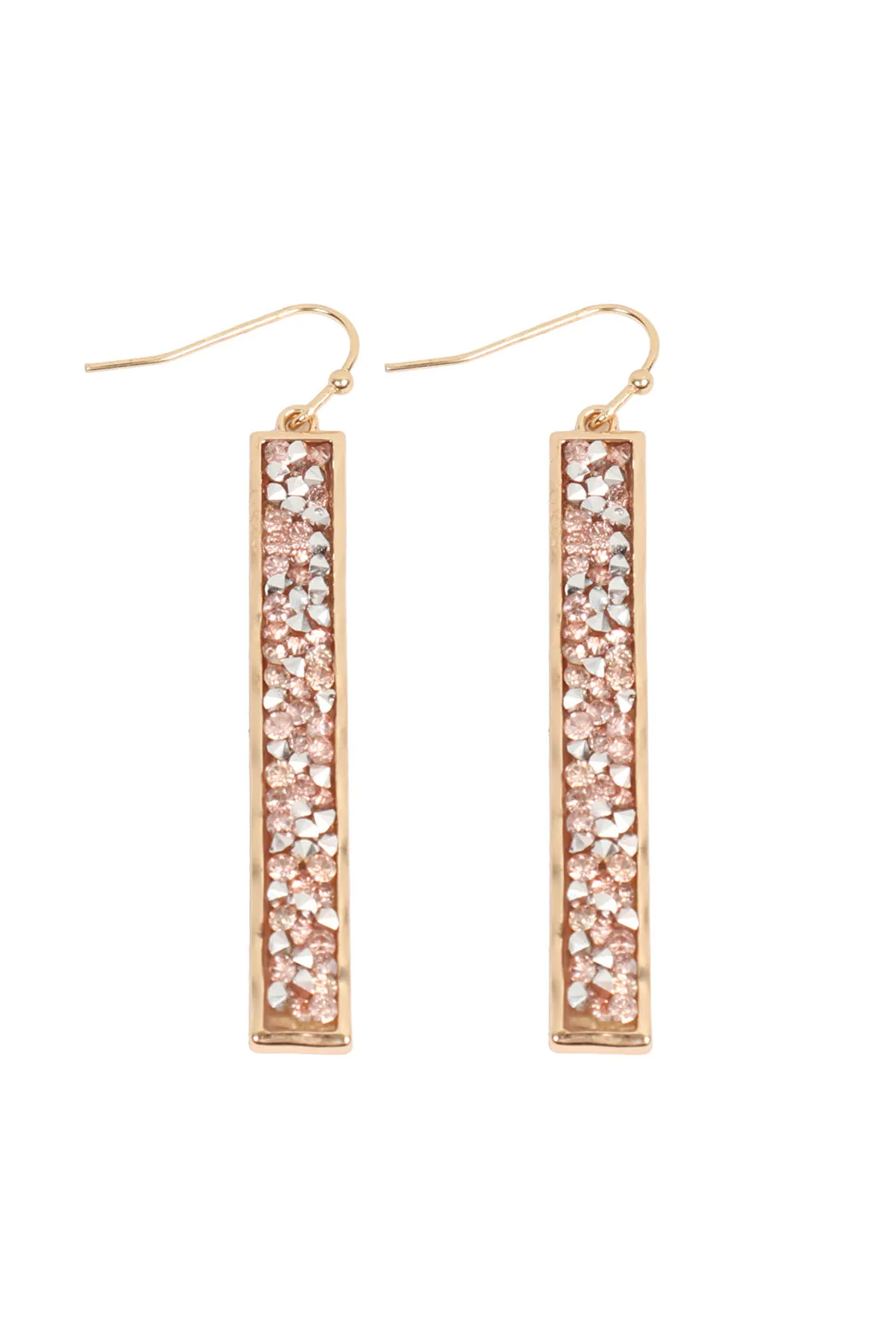 BAR GLITTER FACETED DANGLE HOOK EARRINGS