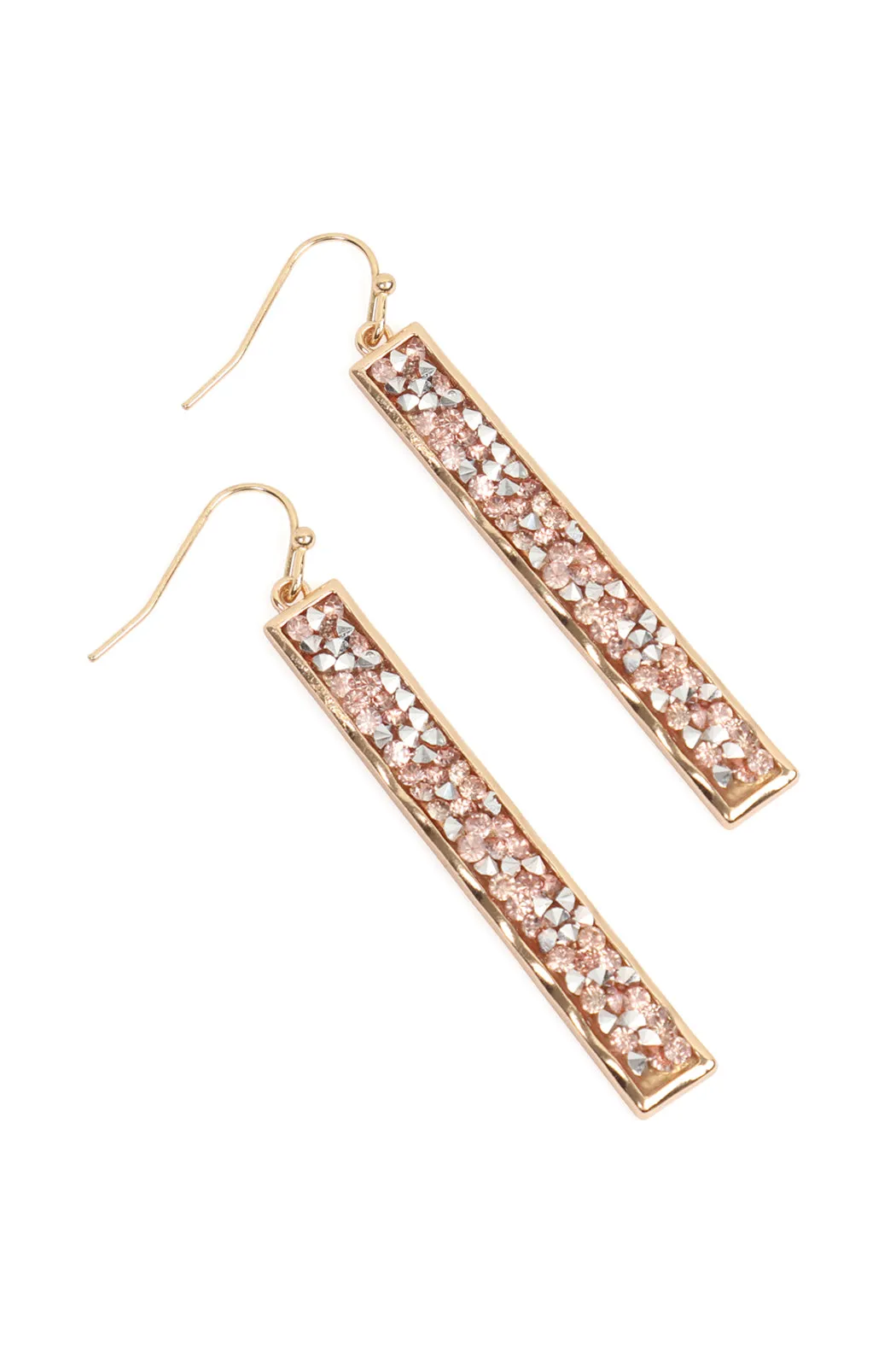 BAR GLITTER FACETED DANGLE HOOK EARRINGS