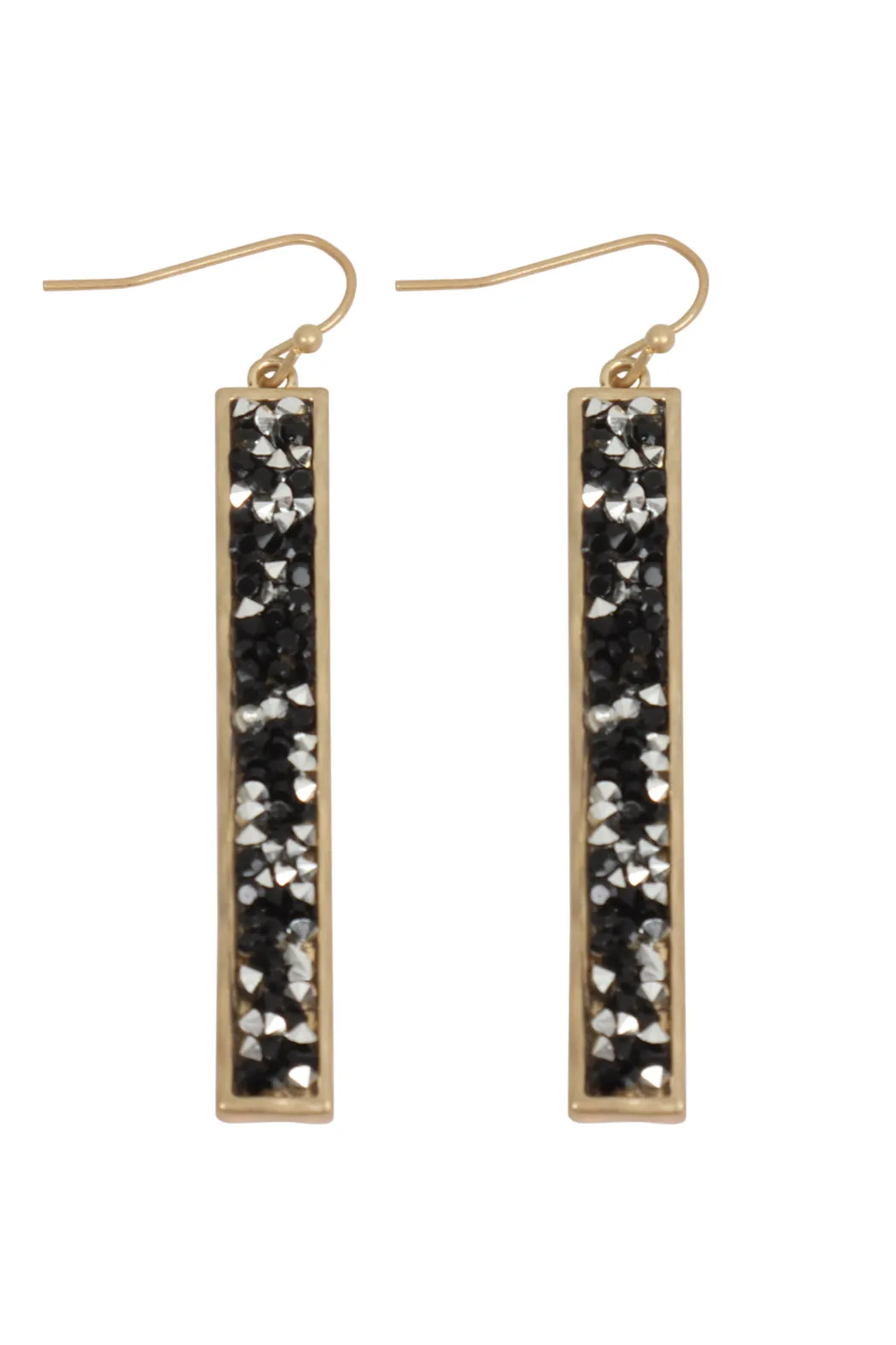 BAR GLITTER FACETED DANGLE HOOK EARRINGS