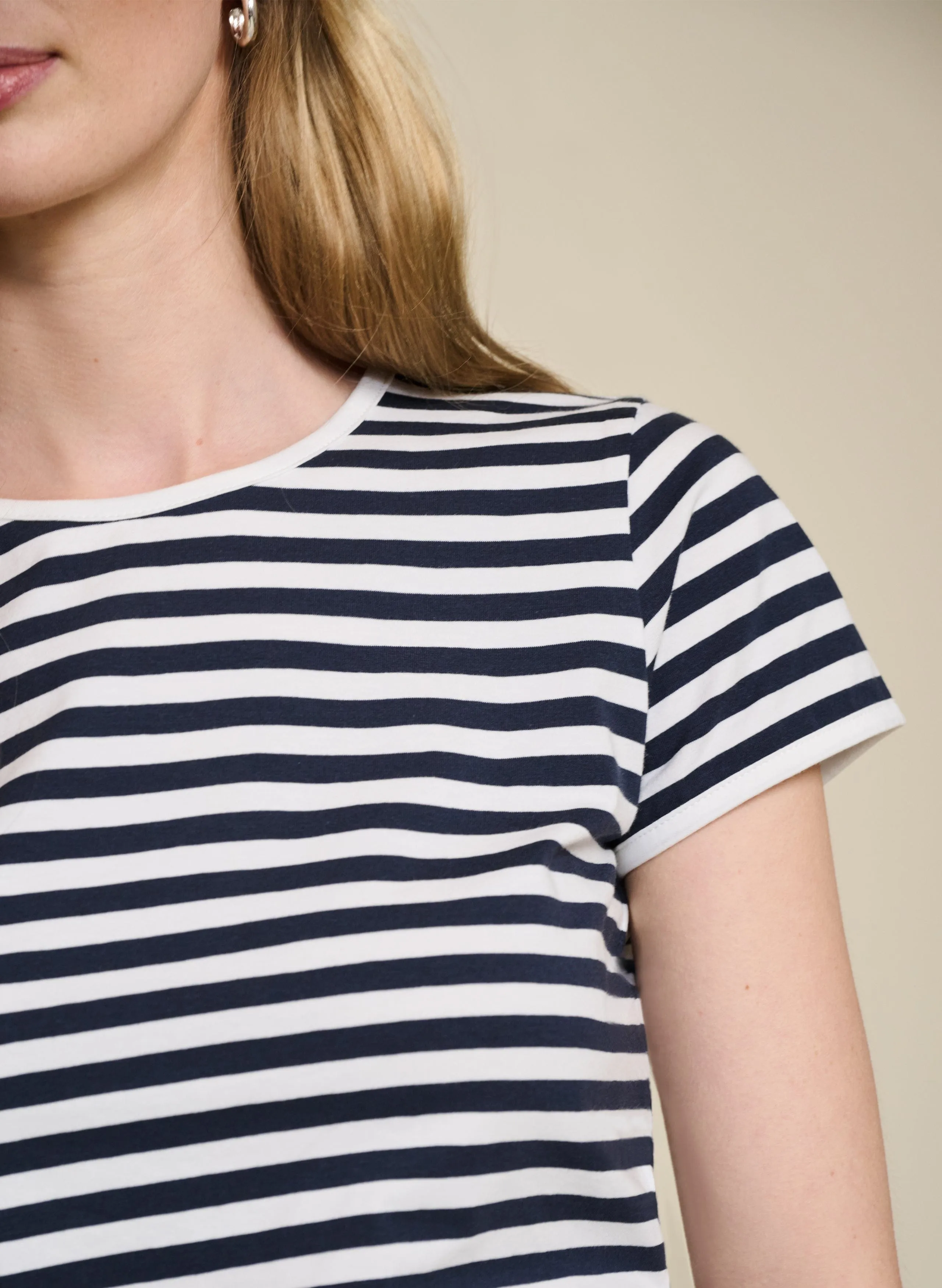 Baukjen Essentials Organic Cotton Slim Tee | Classic Navy & Pure White