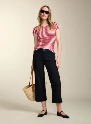 Baukjen Essentials Organic Cotton Slim Tee | Crimson & Pure White