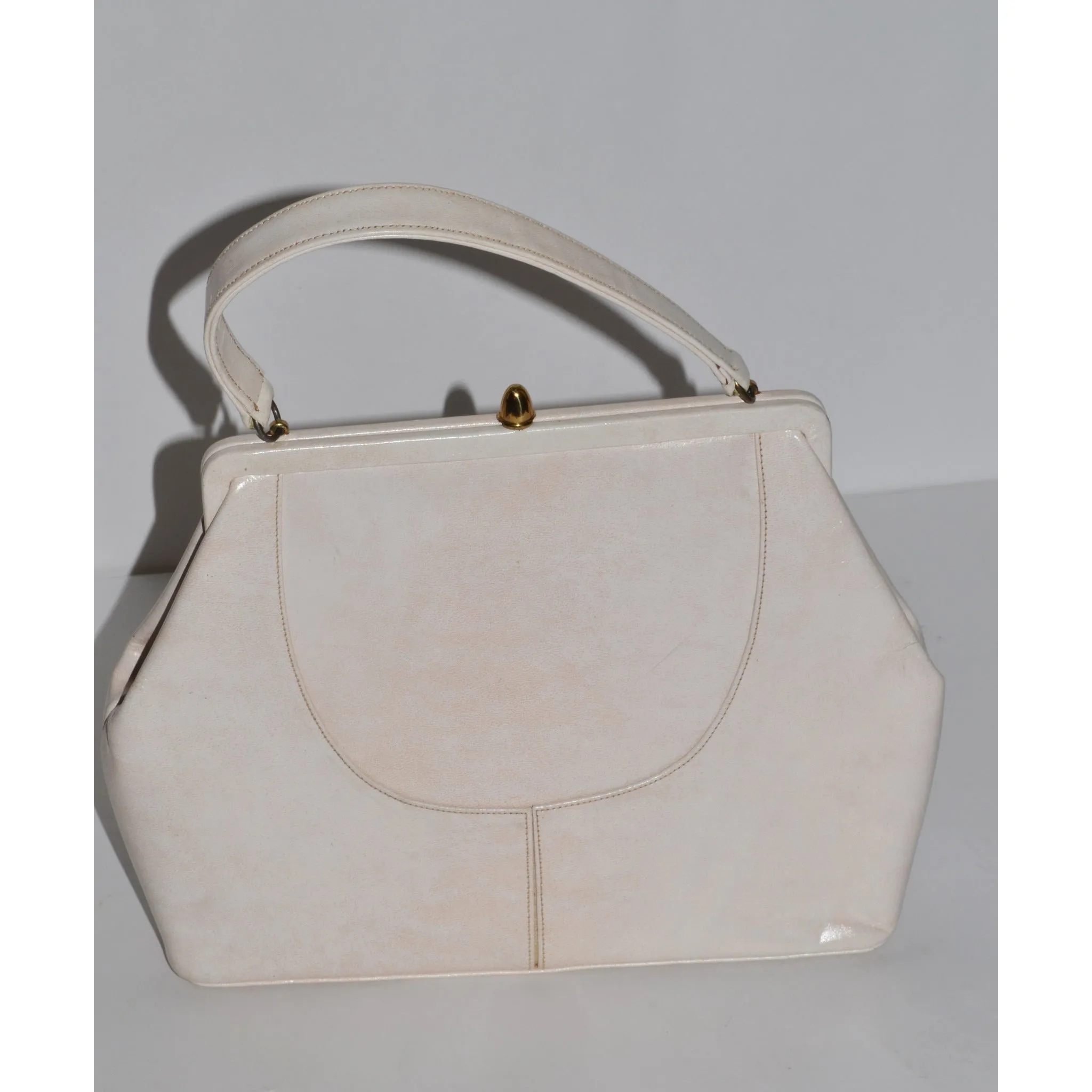 Beige Leather Handbag