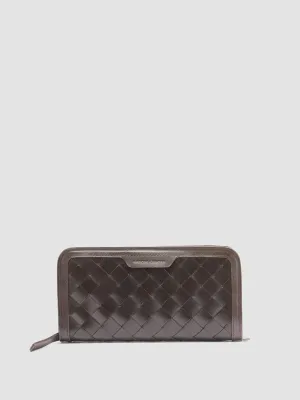 BERGE’ 101 - Brown Woven Leather wallet
