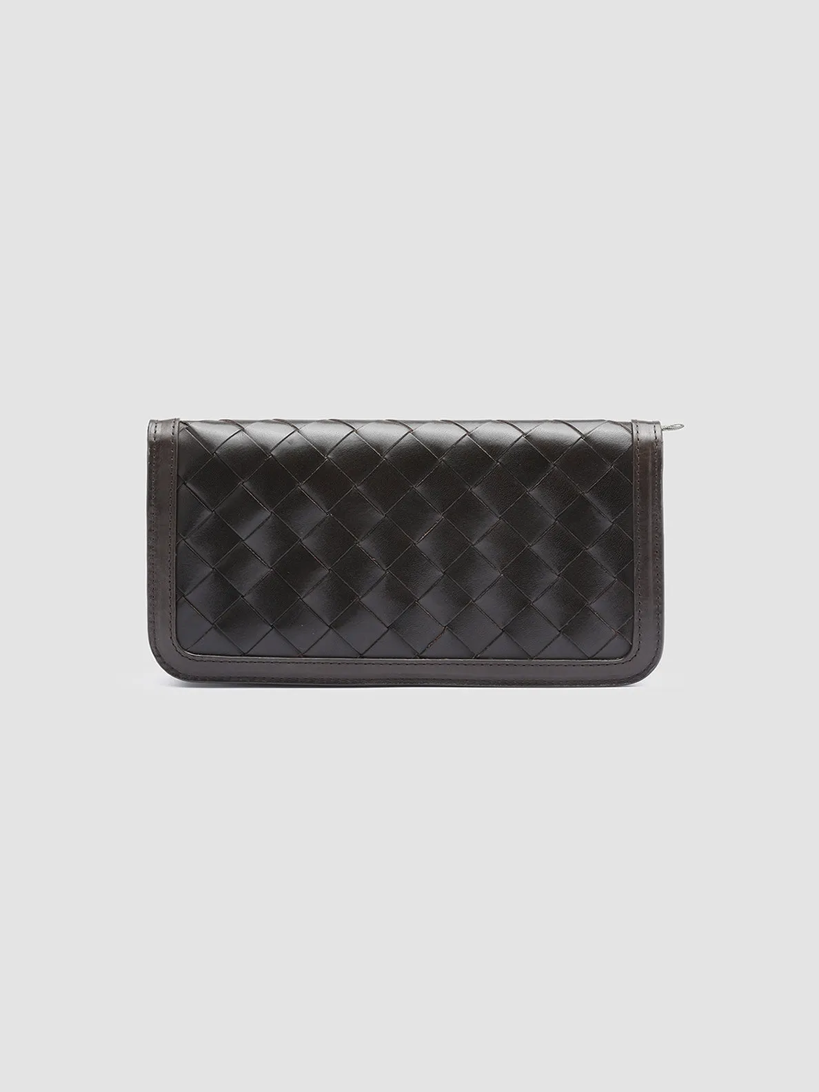 BERGE’ 101 - Brown Woven Leather wallet