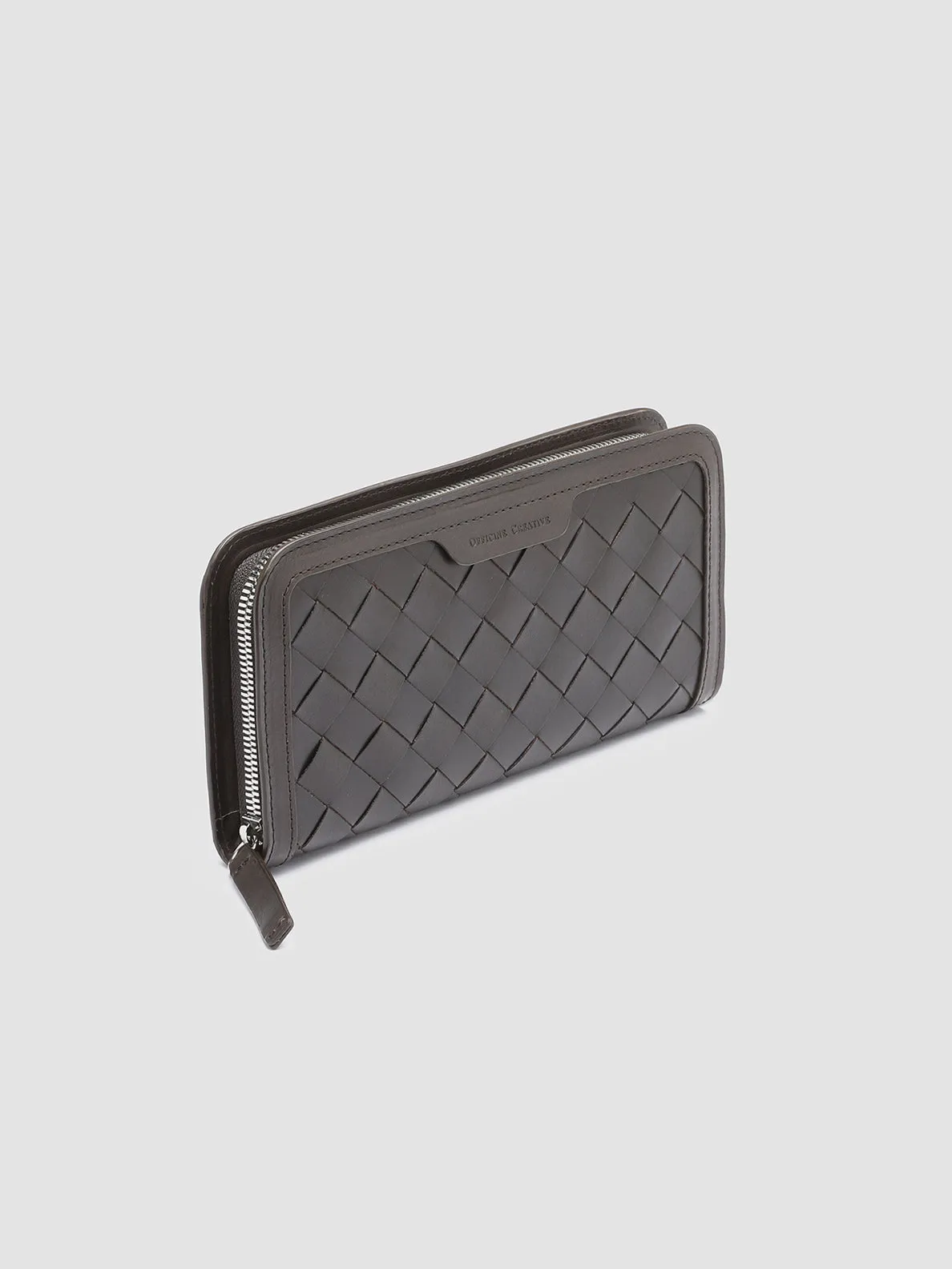 BERGE’ 101 - Brown Woven Leather wallet
