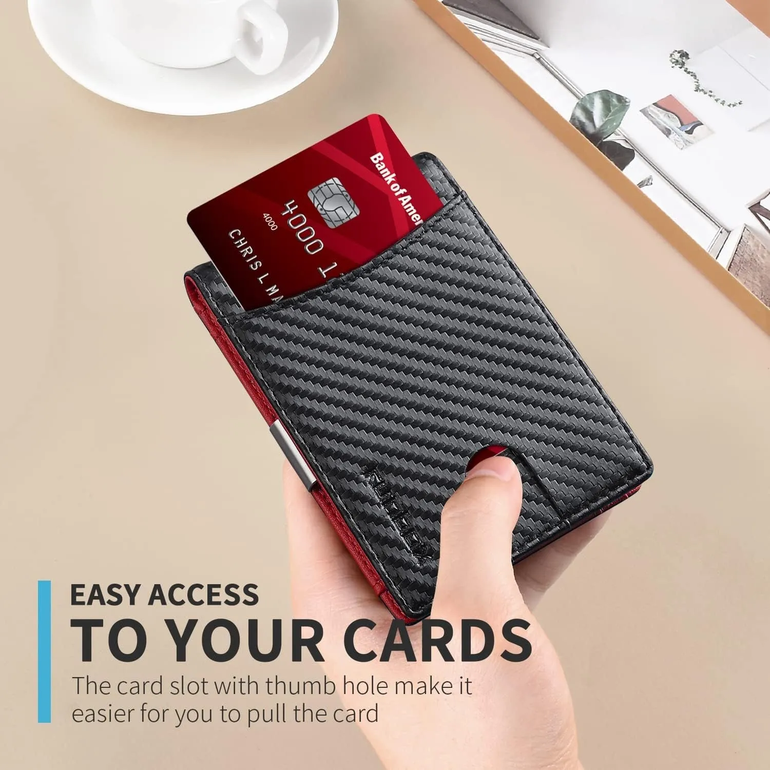 Bifold Wallet for Men with Money Clip, Slim Front Pocket Wallet