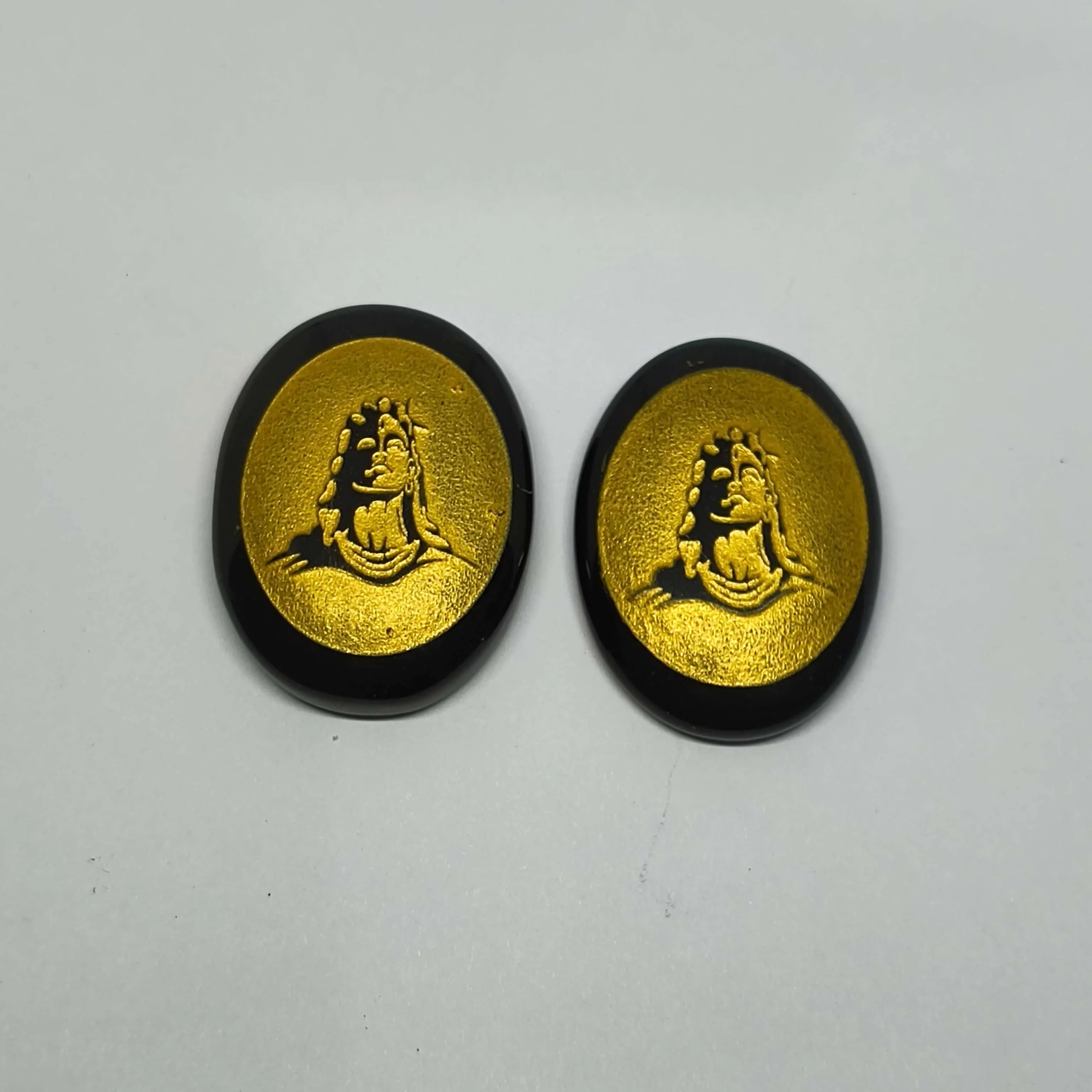 Black Agate Shiva Adiyogi coin