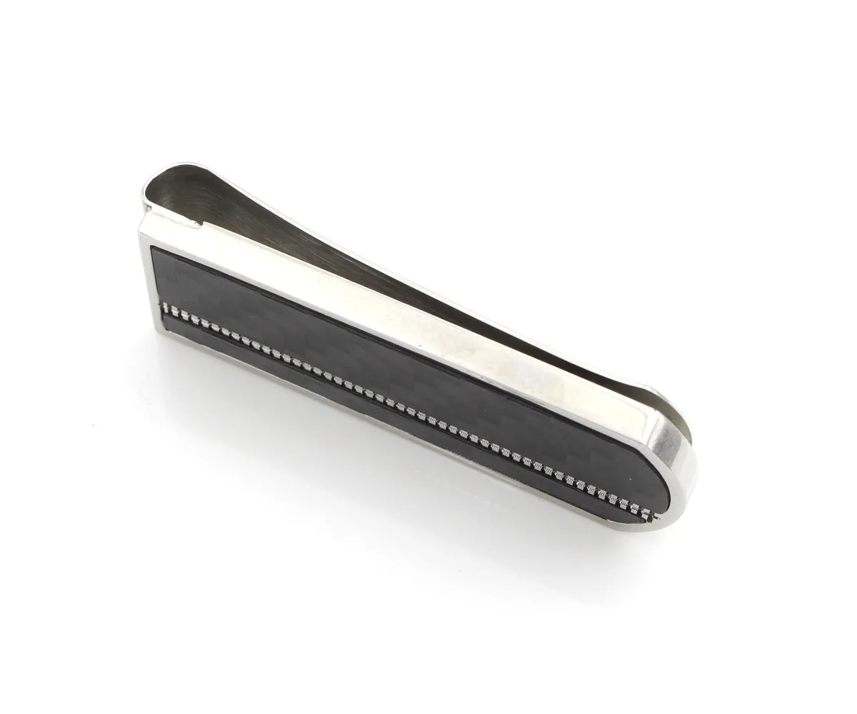 Black Fiber Fiber Steel Accented Money Clip