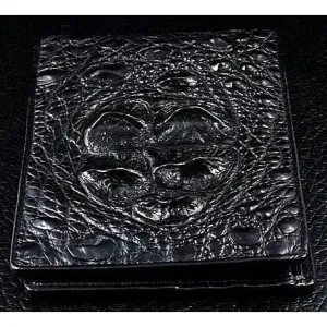 Black Hornback Crocodile Mens Wallet