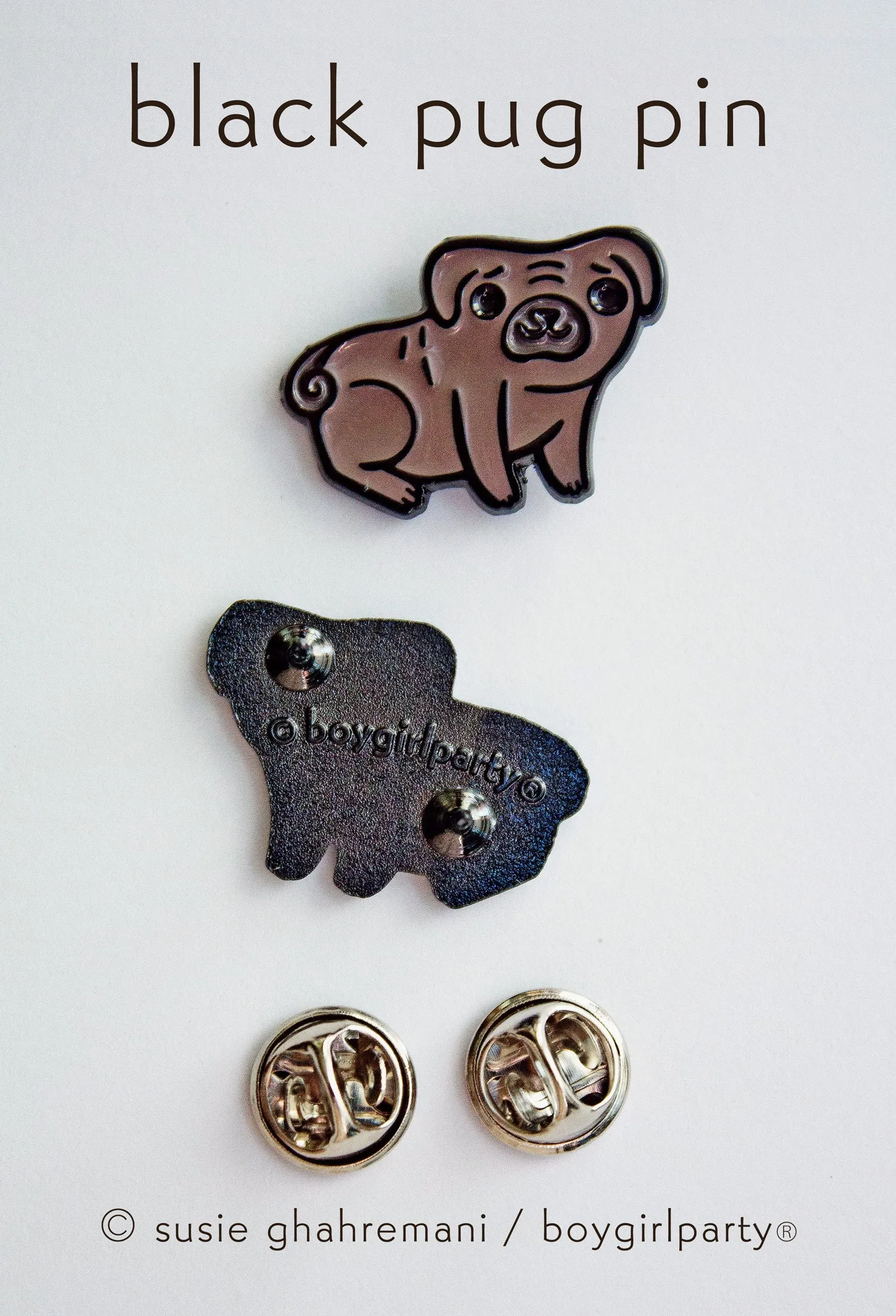 Black Pug Enamel Pin - Black Pug Pin - Black Pug Gifts