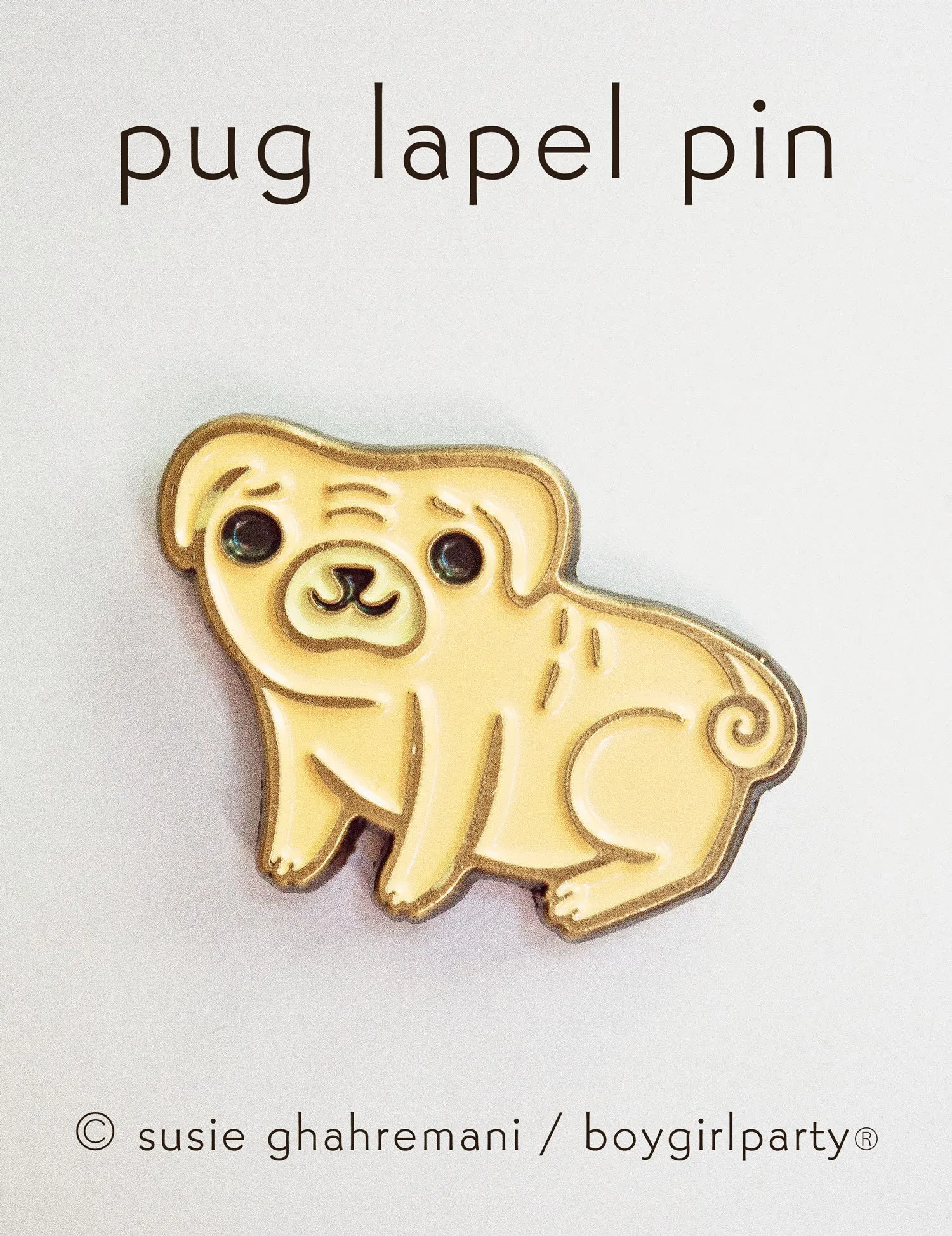Black Pug Enamel Pin - Black Pug Pin - Black Pug Gifts