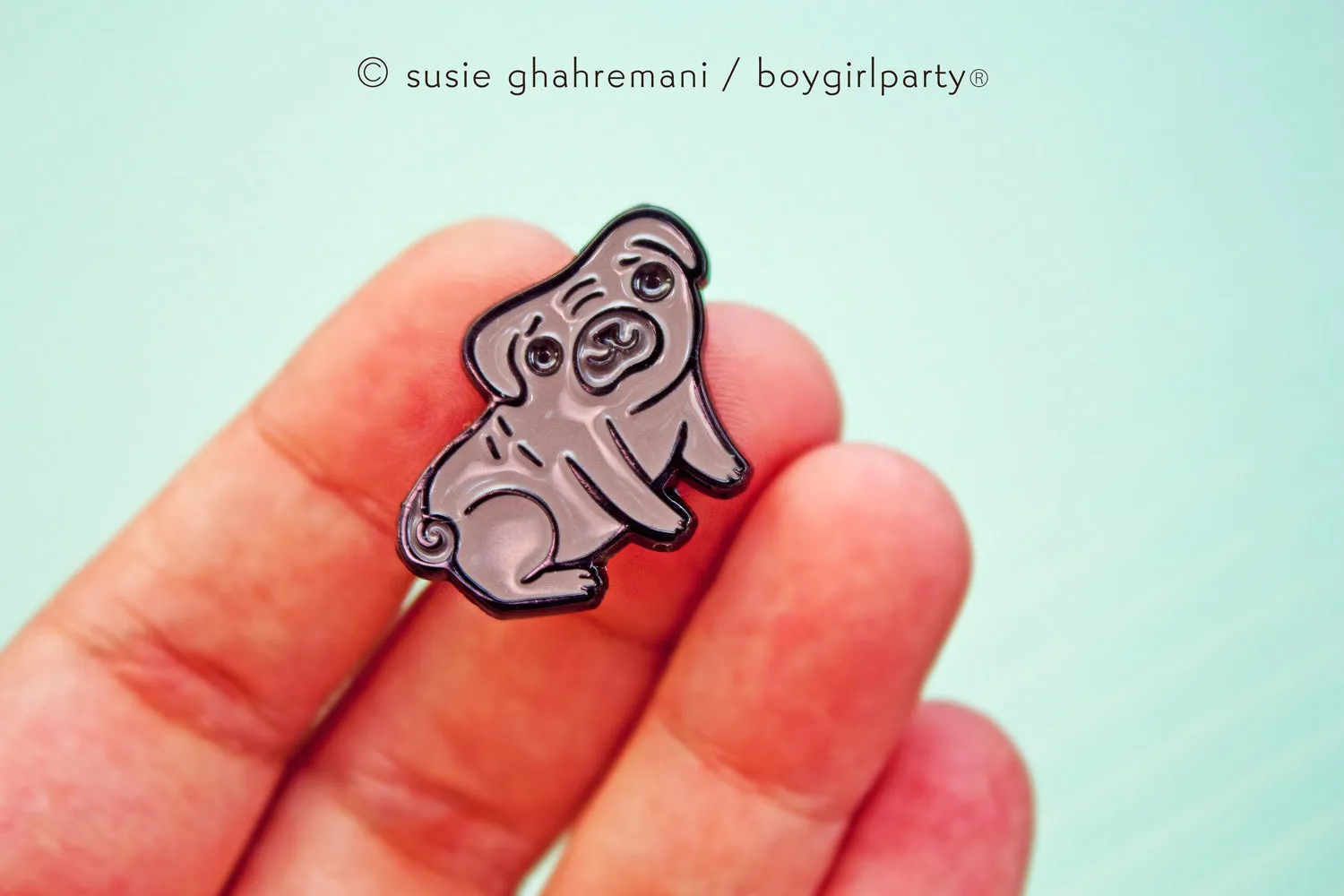Black Pug Enamel Pin - Black Pug Pin - Black Pug Gifts