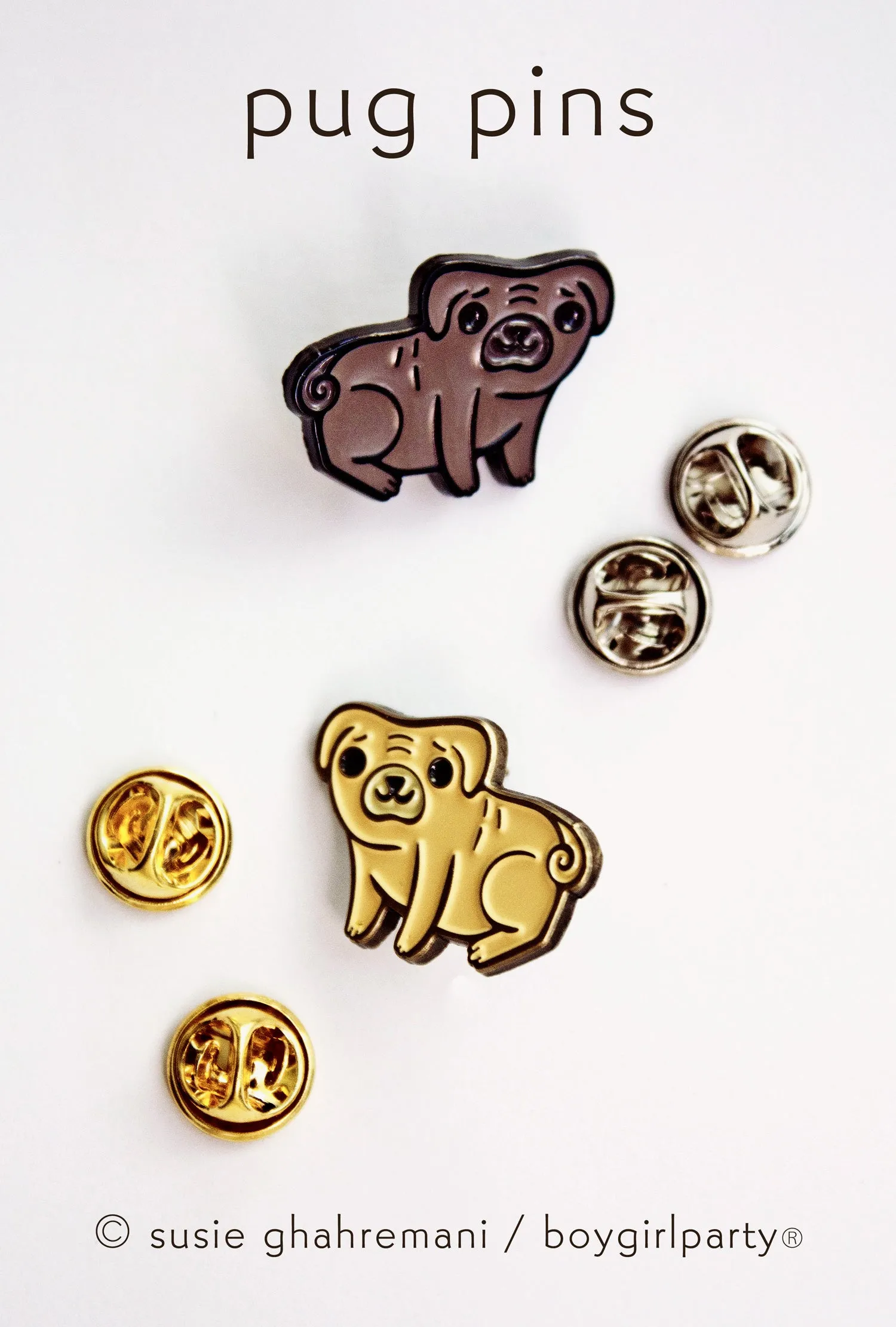Black Pug Enamel Pin - Black Pug Pin - Black Pug Gifts