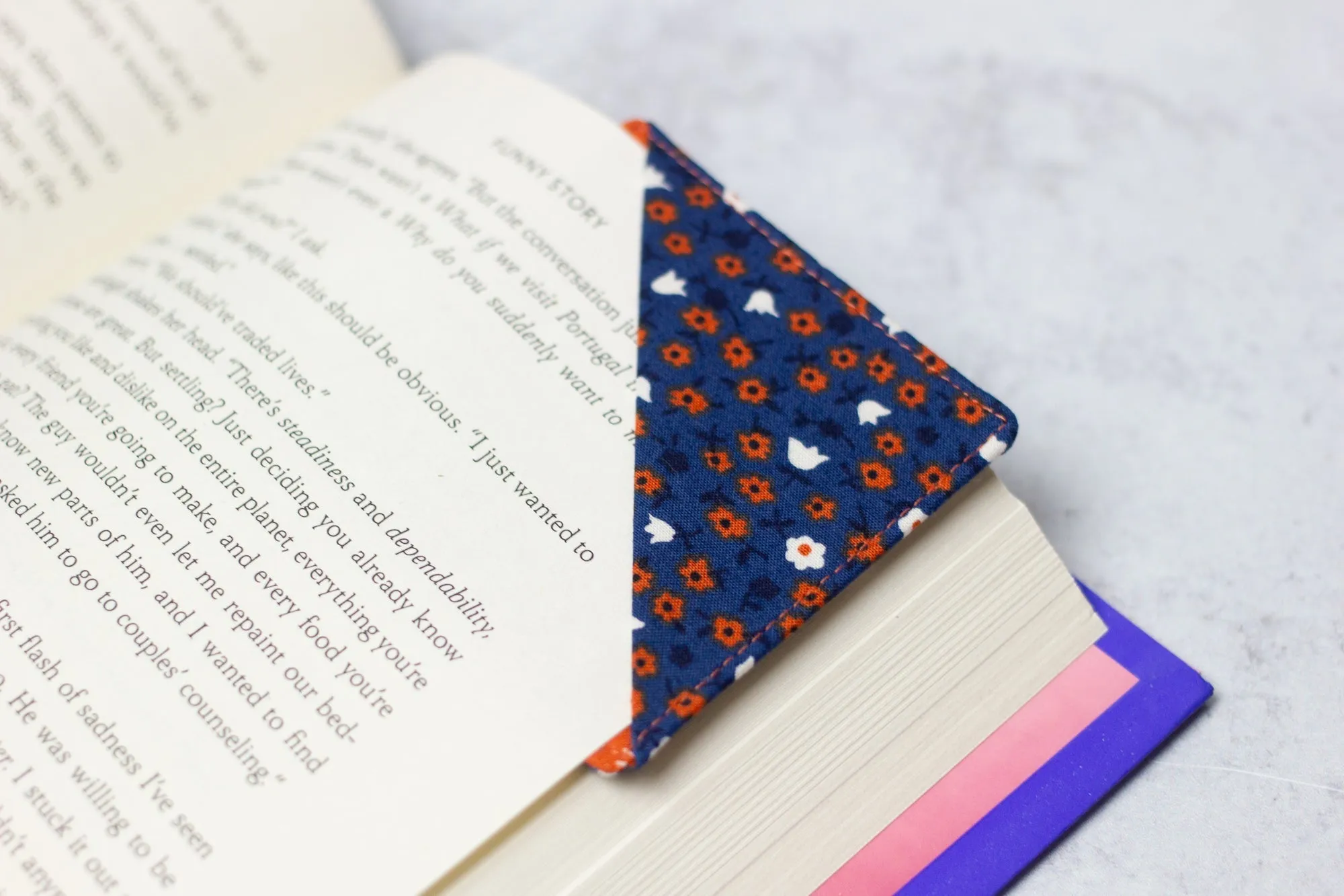 Blue Calico Bookmark - SECONDS