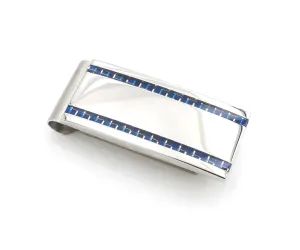 Blue Carbon Fiber Accented Money Clip