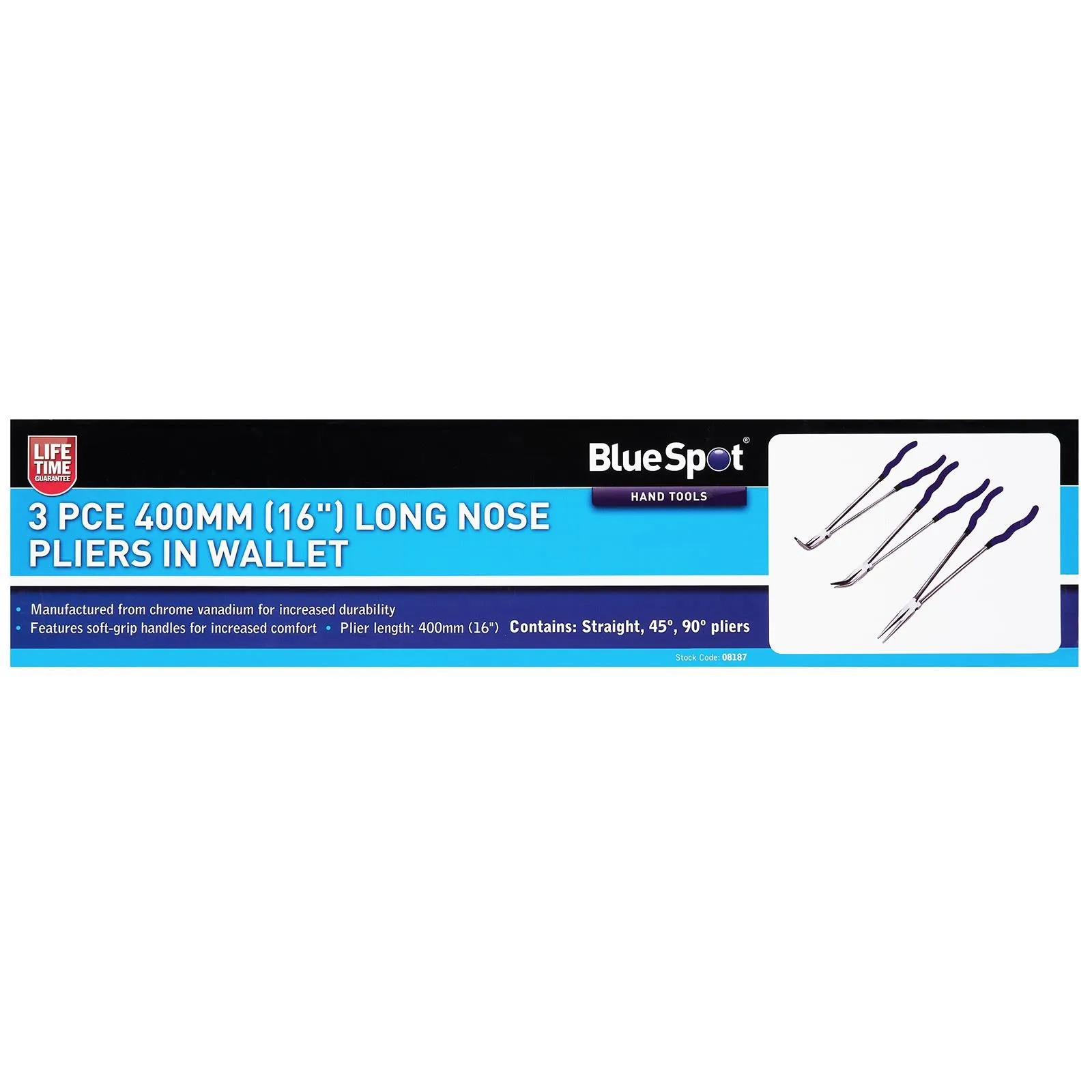 BlueSpot Long Nose Pliers In Wallet 400mm (16") 3 Piece