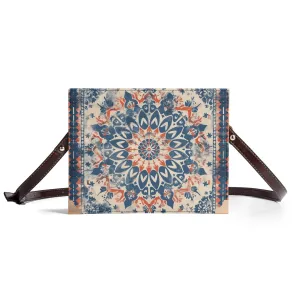 Boho Mandala Bible Cover Purse – Blue & Coral Design Crossbody Bag