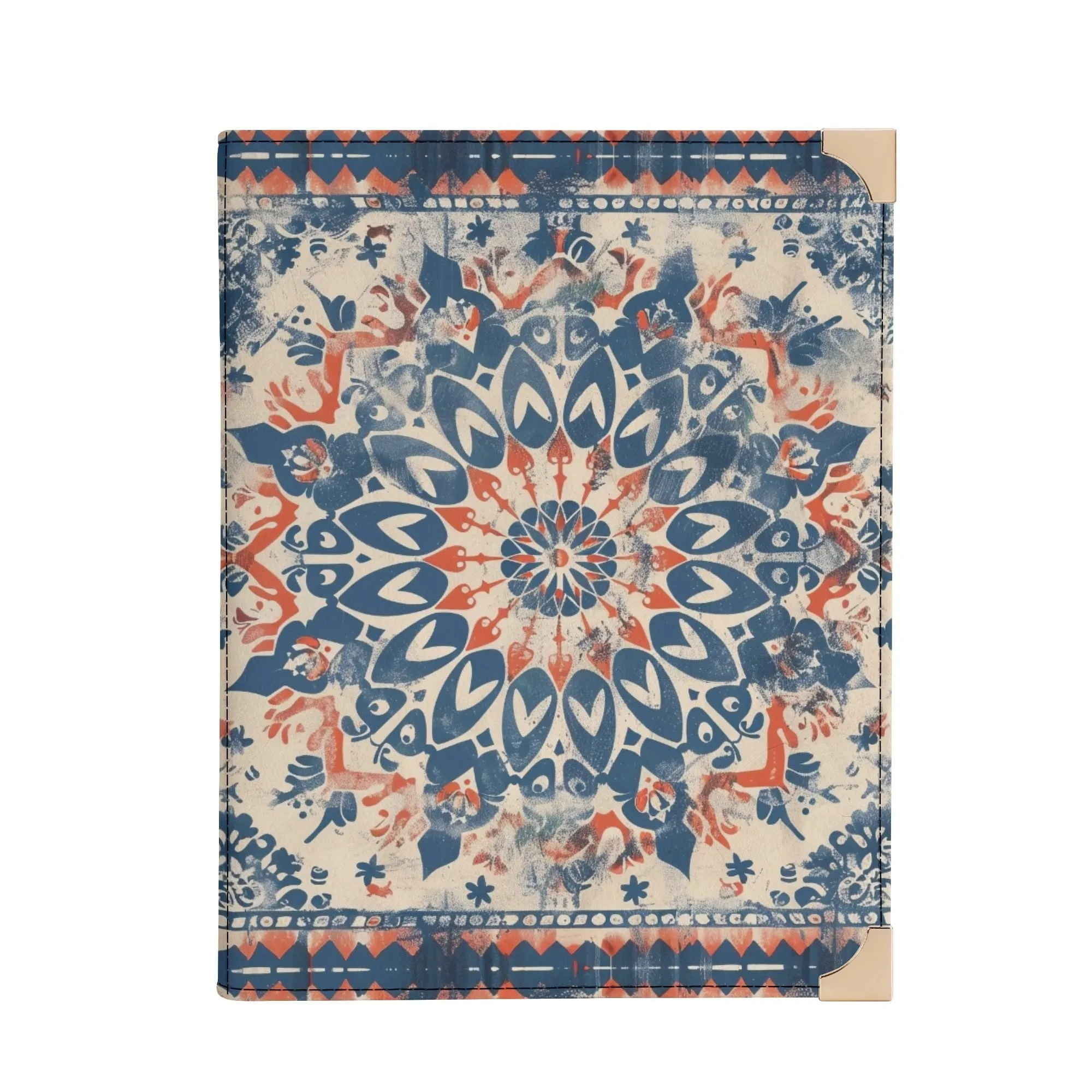 Boho Mandala Bible Cover Purse – Blue & Coral Design Crossbody Bag