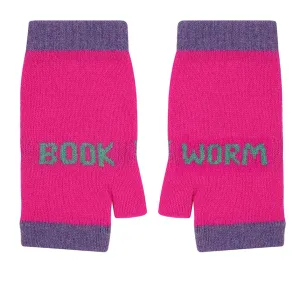 Book Worm Mittens in Neon Pink with Mojito & Violet