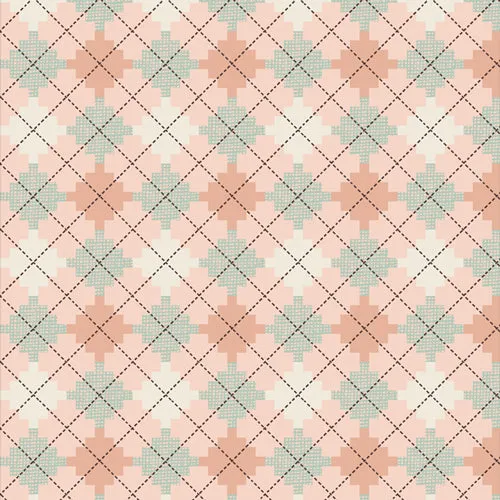 Bookish Argyle Jumper in Peach by Sharon Holland