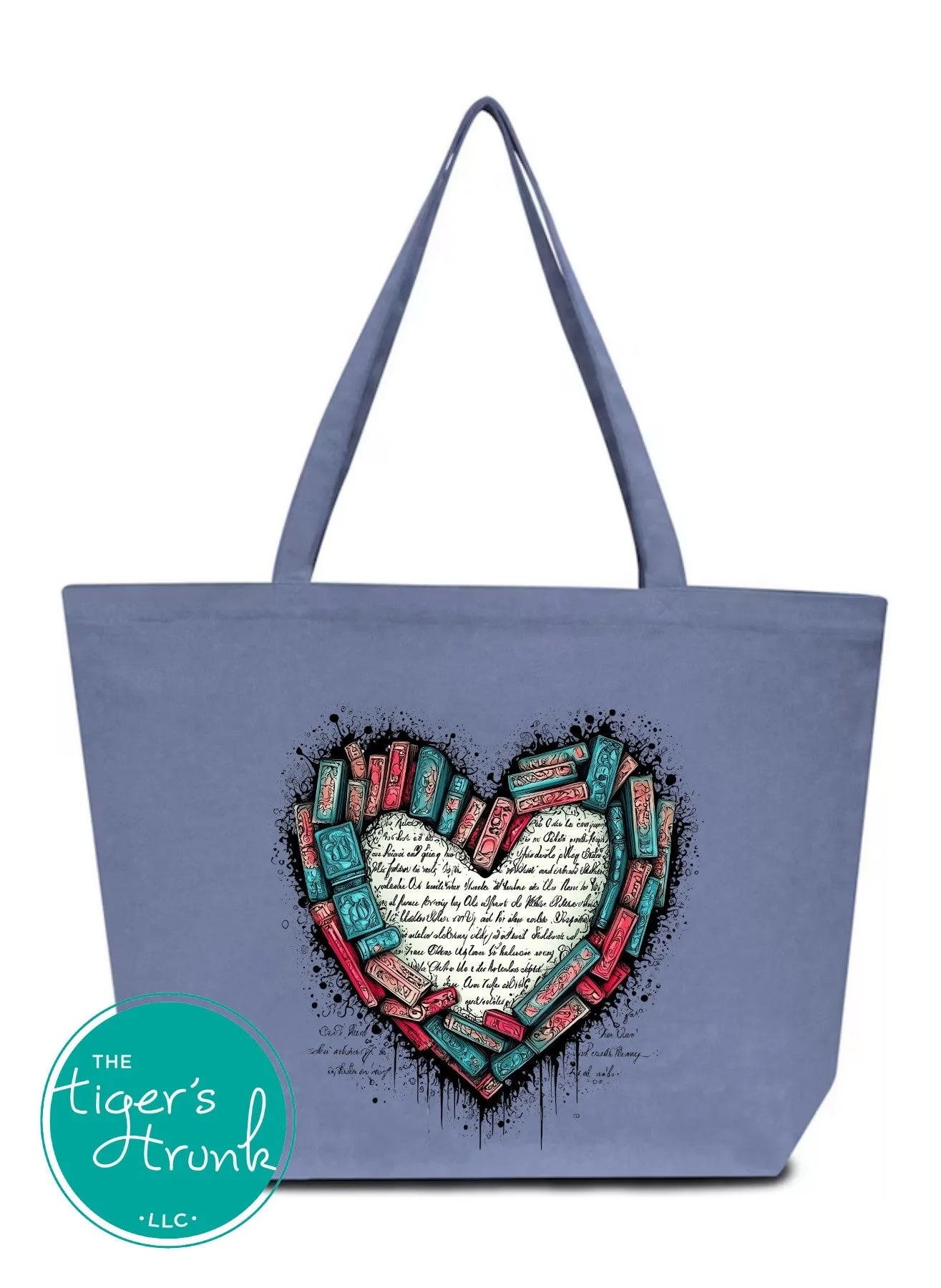 Books Heart Exapndable Tote Bag