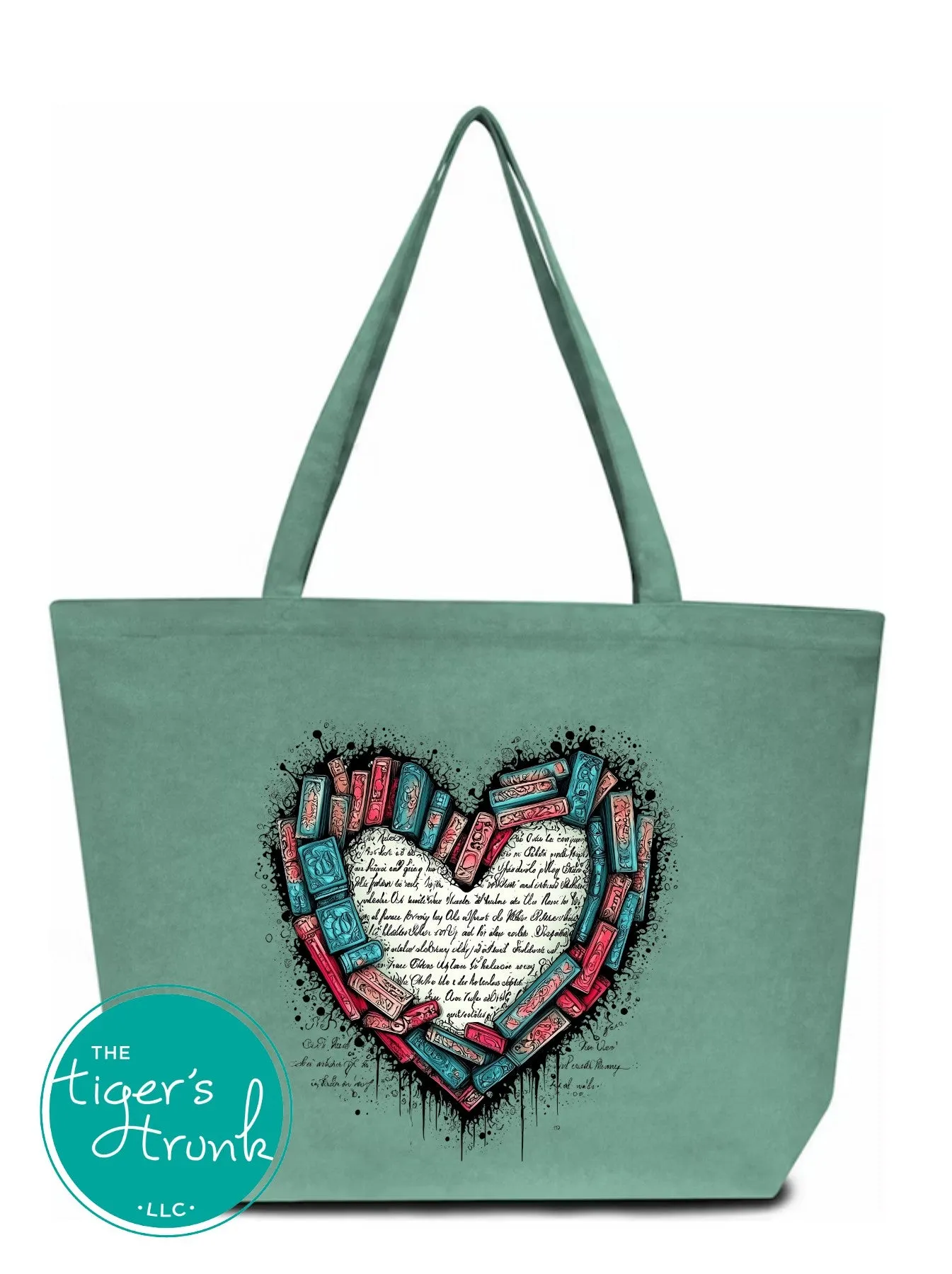 Books Heart Exapndable Tote Bag
