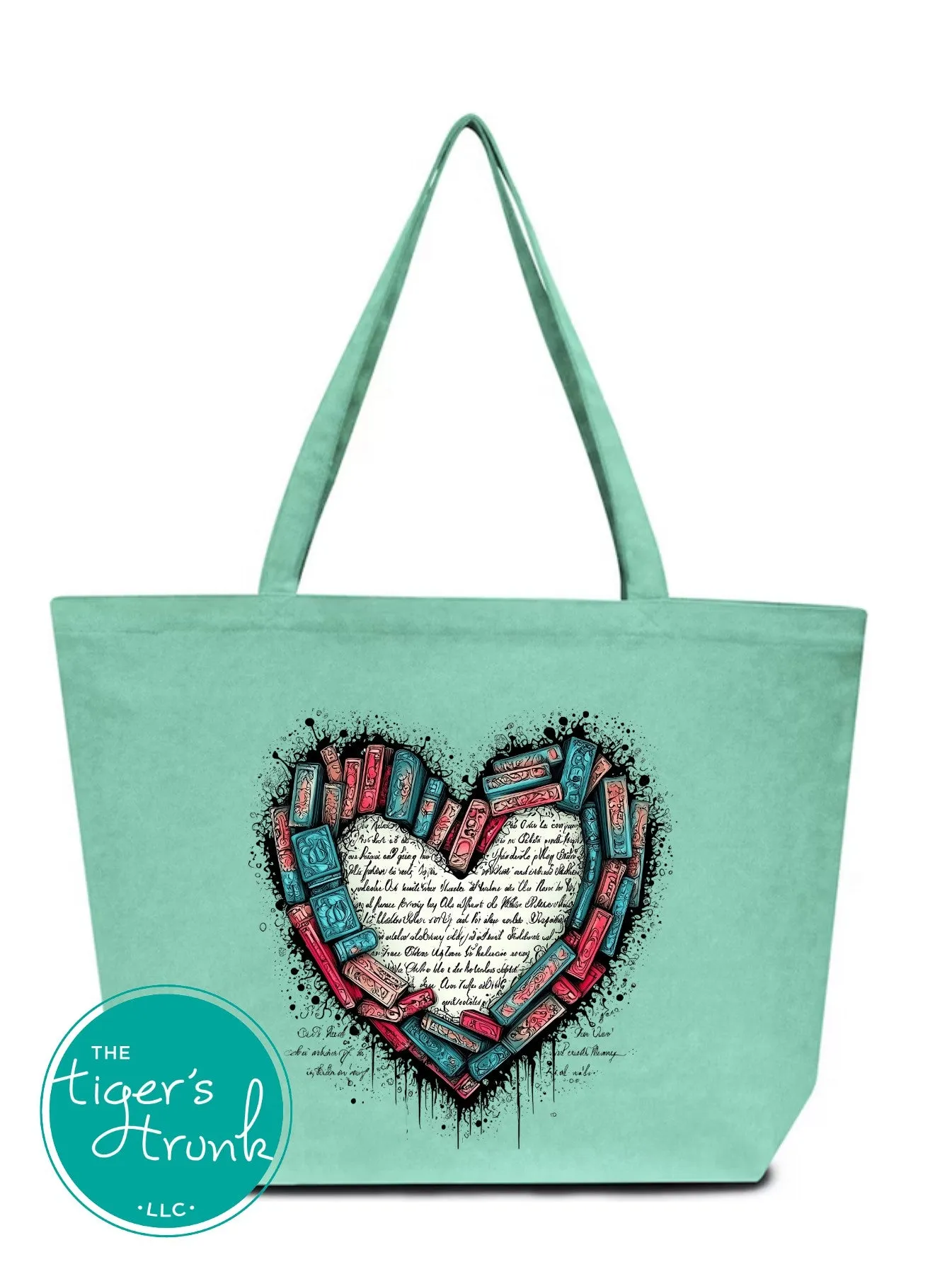 Books Heart Exapndable Tote Bag