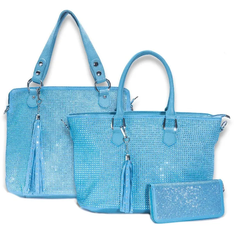 Born to stunt rhinestone bag, wallet and tote (2 Colors)