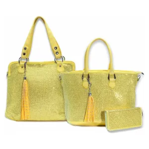Born to stunt rhinestone bag, wallet and tote (2 Colors)