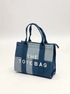 Borsa tote in denim piccola