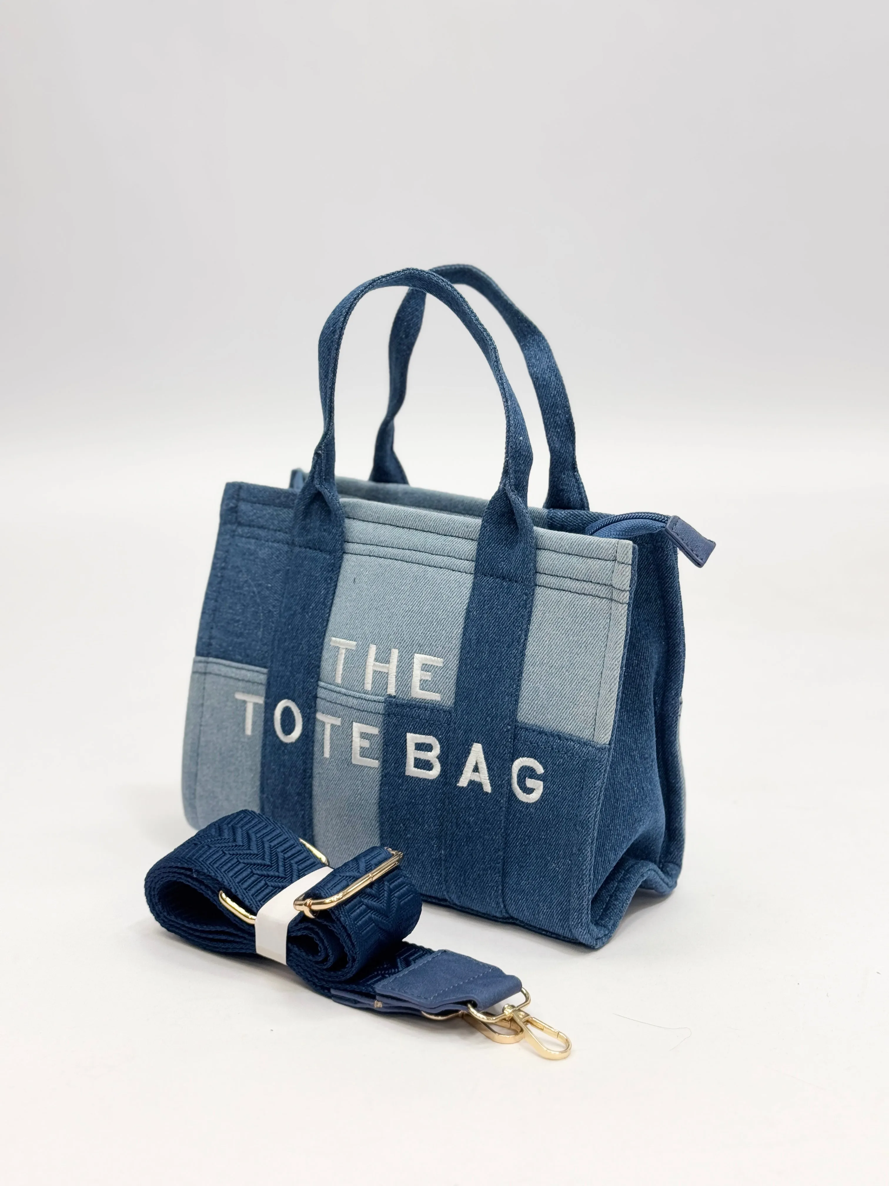 Borsa tote in denim piccola