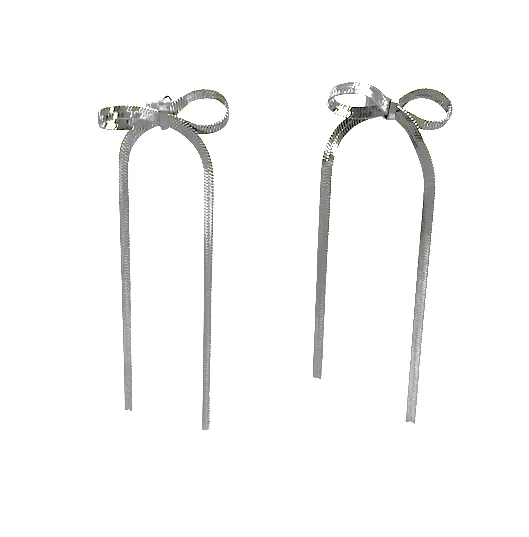 Bow Earrings - Silver