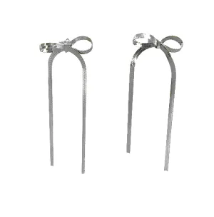 Bow Earrings - Silver