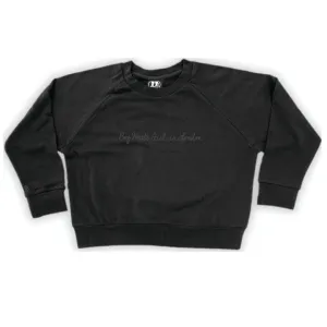 Boy Meets Girl® in London Black Crop Sweatshirt