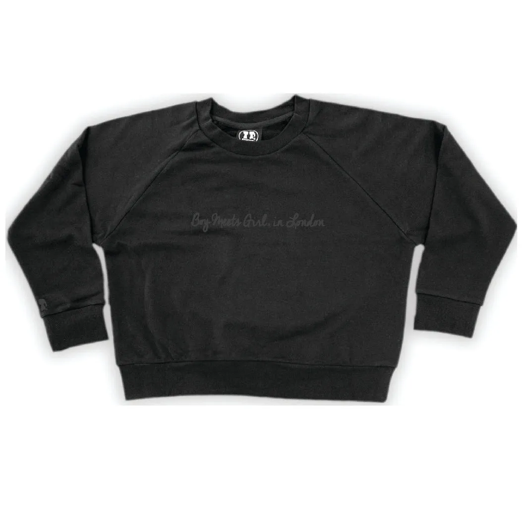 Boy Meets Girl® in London Black Crop Sweatshirt