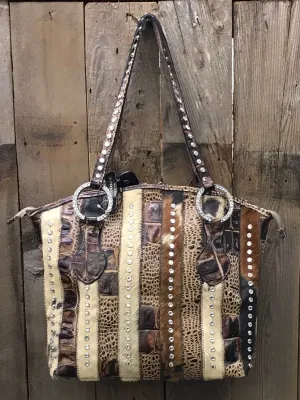 Brown And Beige Brindle With Swarovski Crystals