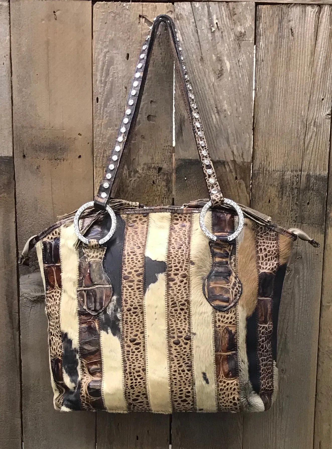 Brown And Beige Brindle With Swarovski Crystals