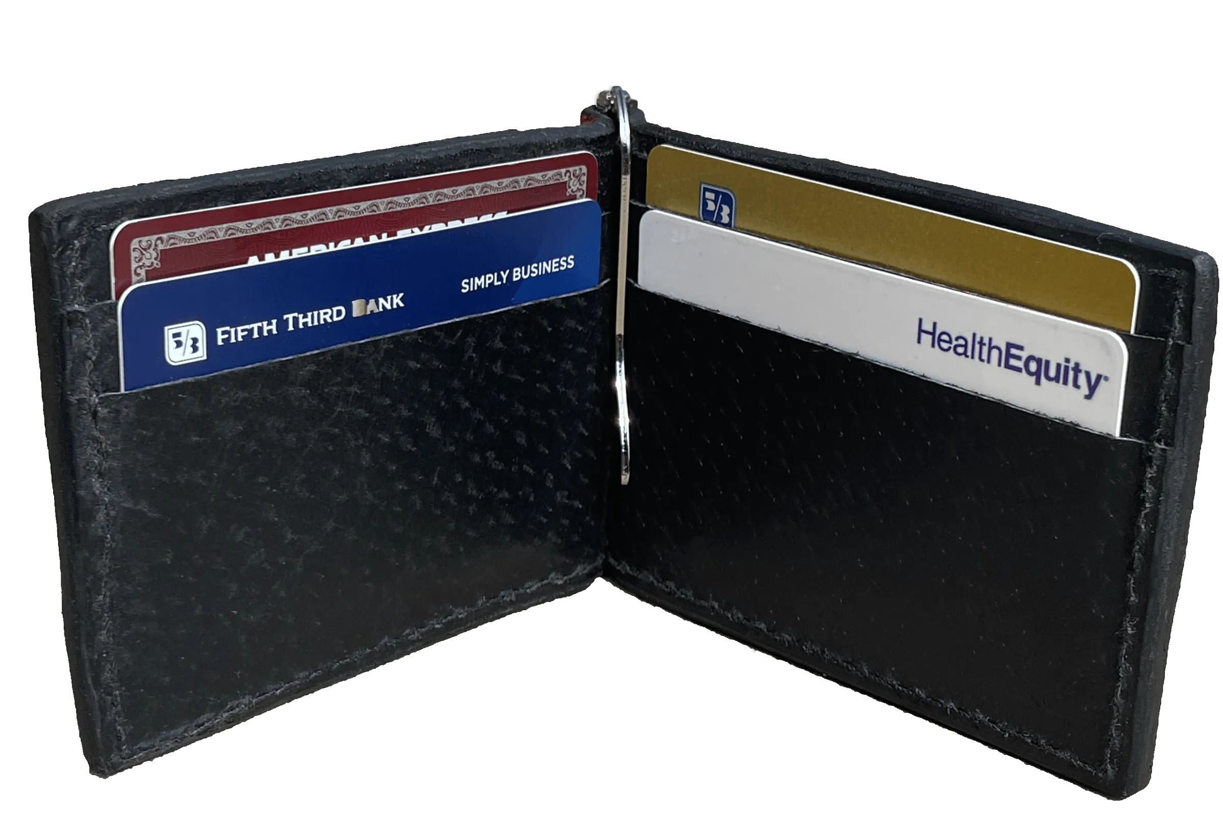 Brown Shark Bifold Slim Profile Wallet With Money Clip
