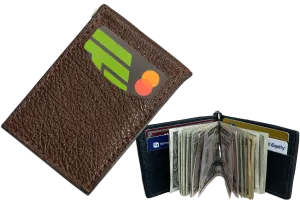 Brown Shark Bifold Slim Profile Wallet With Money Clip