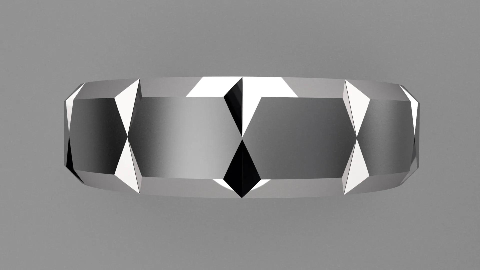 Brushed Sterling Silver 6mm Beveled Edge with Facets Wedding Band