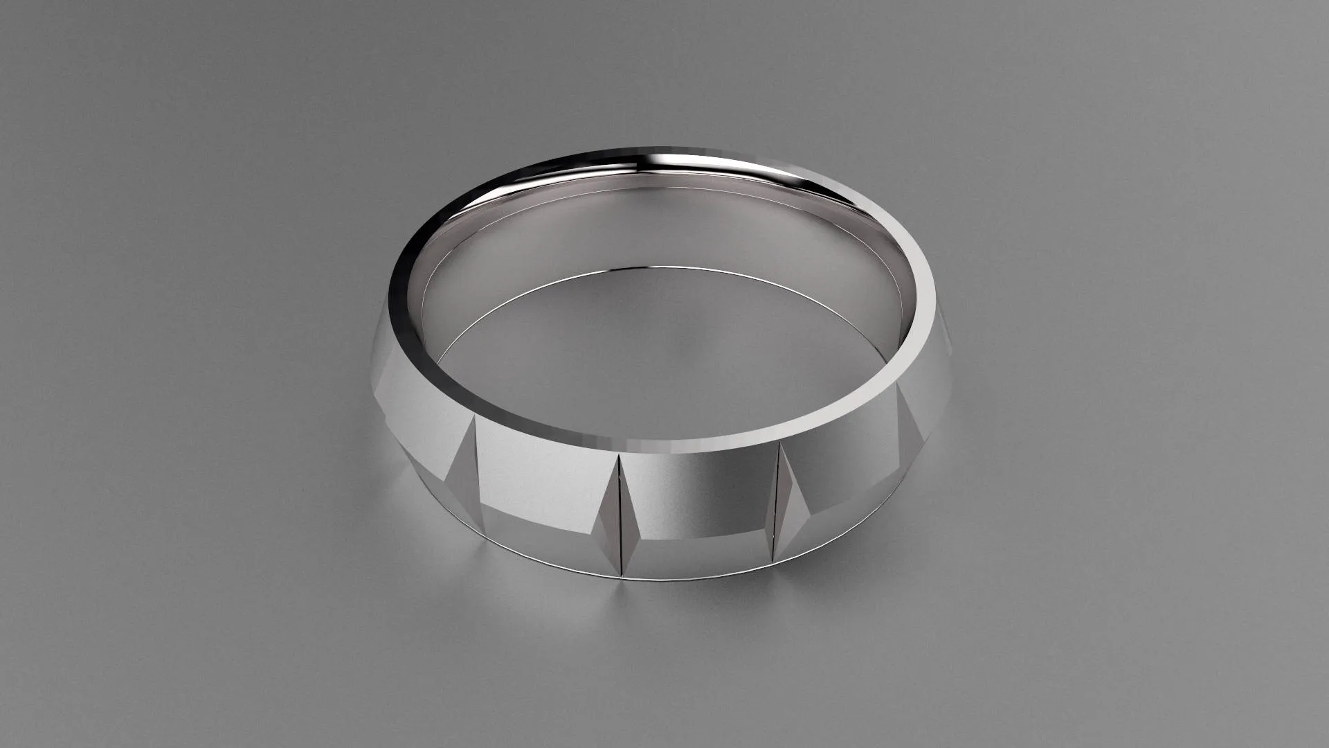 Brushed Sterling Silver 6mm Knife Edge with Segments Wedding Band
