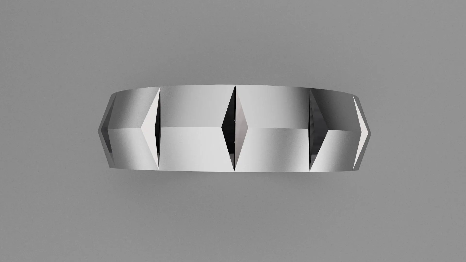 Brushed Sterling Silver 6mm Knife Edge with Segments Wedding Band