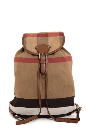Burberry Nova Plaid Canvas Backpack