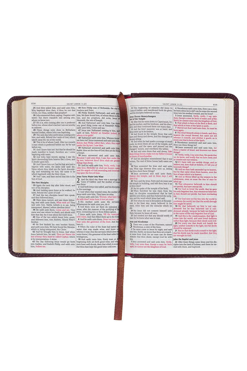 Burgundy Faux Leather KJV Pocket Bible